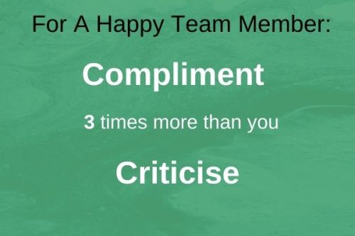 compliment 3 time more than you criticise