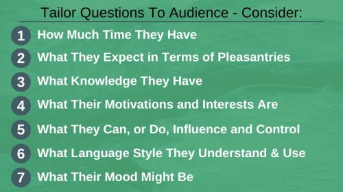 tailor questions to your audience