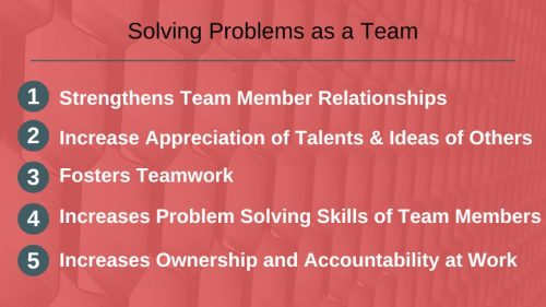 Solving Problems As a Team - builds a culture of accountability