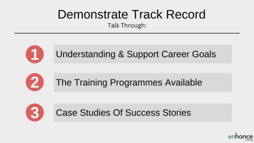 Developing your team - demonstrate track record