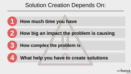 Improve problem solving - solution creation depends on
