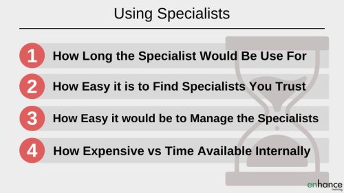 using specialists to leverage time as a manager