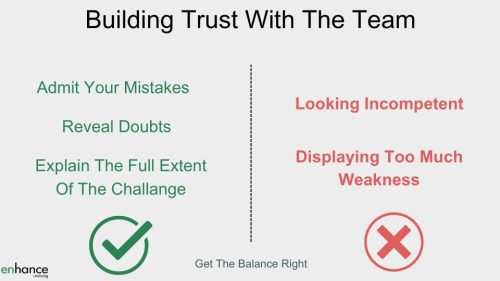 Trust in teams - personal level - admit some weakness