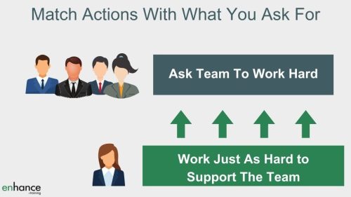 Match actions to words to gain respect from your team