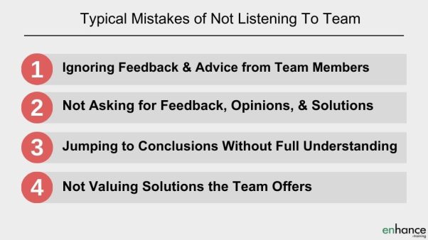 not truly listening - common management mistakes