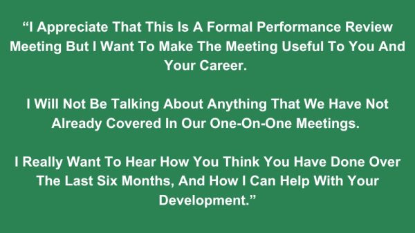introducing a positive tone into the performance review meeting