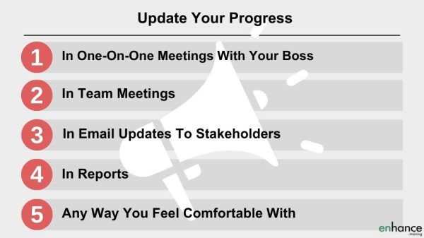 update your progress - increase your visibility at work