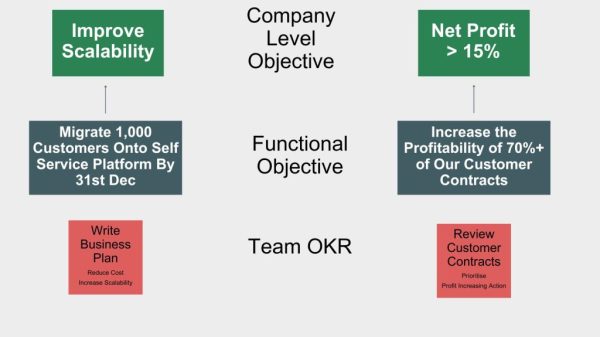 Examples of company level objective down to team okr